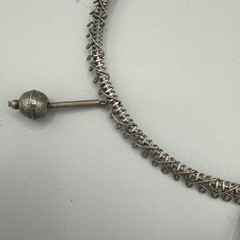 Vintage Silver Tone Ball Drop Beads Wire Choker Necklace