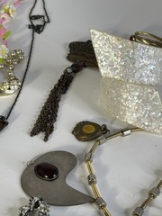 ANTIQUE ESTATE VICTORIAN JEWELRY LOT SOME WEARABLE 925 Czech GLASS Good To Fair