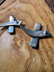 Vintage Taxco Mexico 925 Sterling Silver Modernist Geometric Post Earrings 10.9g