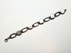 Vintage Art Deco Victor Mayer Silver Good Luck Bracelet Mahogany Wood Panel