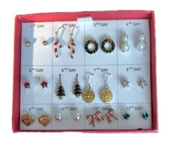 Vintage Avon 2008 Holiday Christmas Earrings Pierced Box Lot Of 12