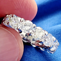 EARTH MINED DIAMOND 5 CARAT Deco Wedding BAND PLATINUM Eternity Anniversary RING