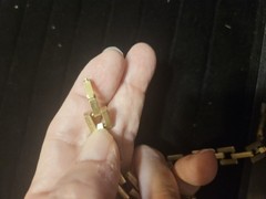 Vtg 80’s Necklace 15.5 In Gold Tone Geometric Square Link Design Gift 18805