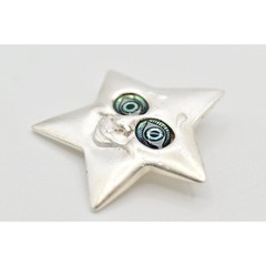 Danecraft Vintage Star Eyes Pin Brooch Staring Face Silver Signed NOS 80s BinA4
