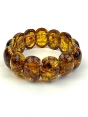Old Amber Bracelet Vintage Natural BALTIC AMBER Cognac Beads 41.6g