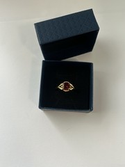 Vintage Red Cubic Zirconia Ring Gold Plated Womens Size 9
