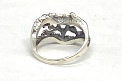 Vintage Sterling Silver Modernist Love Ring Sz 5.50 3.29g
