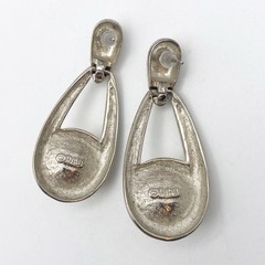 Vintage P.E.P. Erwin Pearl P.E.P. Silvertone & Pearl Pierced Dangle Earrings