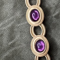 Monet for YSL Vintage Cabochon Necklace Purple Chunky Signed 1980s 16-18” Rare!!