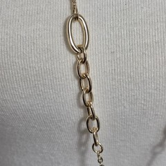 White House Black Market Gold Tone Pink Rose Quartz Pendant Necklace