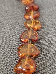 Cognac Amber Nugget Bead Necklace 25″ Long