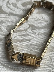 Vintage FAS 925 Sterling Silver Tennis Bracelet Push to Lock Safety Latch 7″