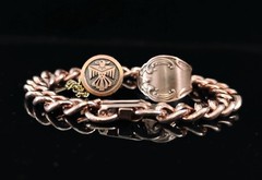 Vintage Solid Copper Lot Including 7″ Cuban Link Bracelet, Spoon Ring & Tie Tack