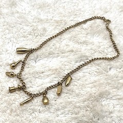 Vintage Charm Necklace Matte Gold Tone 14″