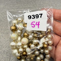 Vintage Necklace Acrylic Double Strand Gold Tone Imitation Pearl 17 Inches