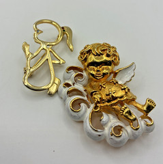 Vintage Angel Cherub Brooch Lot 10 AAI Ultra Camco BJ Figural Pins