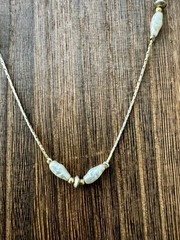 3 Vintage Lady Remington LR Faux Pearl Gold Tone Necklaces