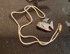 Vintage Cloisonne Fish Pendant Necklace Nautical jewelry Japanese cloisonné art