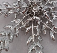 Sarah Coventry Jewelry Set. Clip On Earrings & Brooch Silver tone Rhinestones