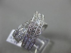 ESTATE LARGE 3.51CT DIAMOND 14KT WHITE GOLD 3D ROUND & PRINCESS CUT X LOVE RING