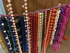 Lot Of 35 Vintage Beaded Necklaces Various Colors, Styles & Lengths