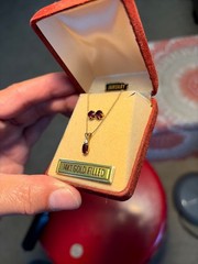 Vtg 12K Gold Filled Genuine Amethyst Set Earrings, Necklace & Pendant