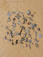 sterling silver charms lot used . 100 Grams .