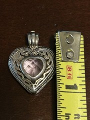 Vintage Sterling Silver Interchangeable Amethyst Stone Keepsake Necklace Pend