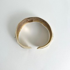 Vintage 1950’s Handmade Flower Cuff Bangle Bracelet 10K Yellow Gold, 28.60 Grams