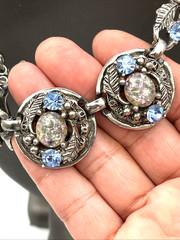 Selro Selini Necklace & Bracelet Set Unsigned Silver Tone Confetti Vintage