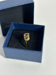 Vintage Pink Cubic Zirconia Ring Gold Plated Womens Size 6.5