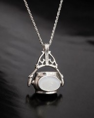 925 sterling silver spinning Fob Necklace