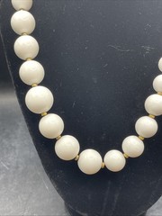 Vintage Monet’ Graduated Faux Pearls With Gold Tone Accents 12” With Logo Tag