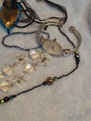 lot of 17 pcs of Beaded jewelry variety of items, sizes, Watch, colors.