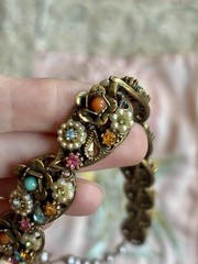 Vintage 1950s “Art” Jeweled Floral Choker Necklace