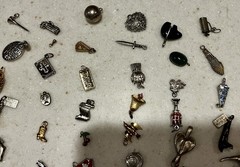 100 Assorted Vintage Charms Sterling and Others Lot