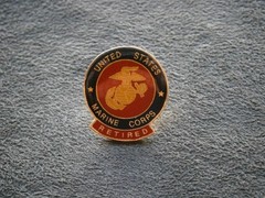 US Marine Corps USMC Retired Vintage Enamel Lapel Pin Badge 3.5g