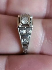 2.25Ct Art Deco Style Lab Created Diamond Anniversary Wedding 925 Silver Ring