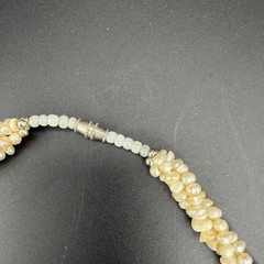 Elegant Vintage-Style Twisted Pearl – Gemstone Statement Necklace 19 Inches