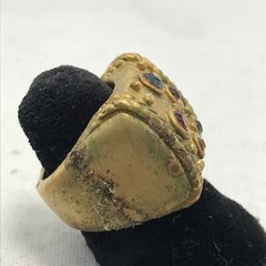 Vintage 18K HGE Plated Multi Color Crystals Unique Bold Look Ring varied sizes