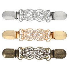 3Pcs Dress Clips Back Cinch, Sweater Clips (Ornate Floral, 3 Colors)