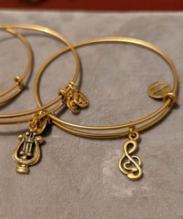 Alex & Ani Lot Of 4 Musical Charms Harp Flute & Symbols bracelets