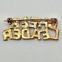 VINTAGE Gold Tone Cheerleader Brooch Pin Cheer