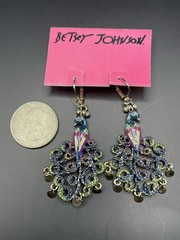 Betsey Johnson Morocco Adventure Peacock Earrings Rare