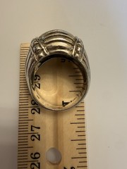 Sterling Silver Domed Ring Statement Ribbed Cocktail Band