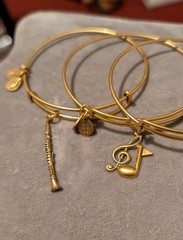 Alex & Ani Lot Of 4 Musical Charms Harp Flute & Symbols bracelets