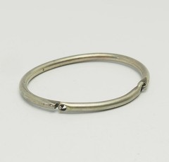 Unusual signed vintage modern 800 silver clasp bangle bracelet Europe