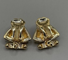 Nolan Miller Pink Venus Women’s Clip On Earrings Gold Plated Crystals