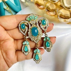 Antique Women’s Resin Gemstone Brooch Pin Anti glare Cheongsam Dress Corsage