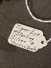 Beautiful Tiger Eye Stone Necklace 24 Inch sterling silver trim